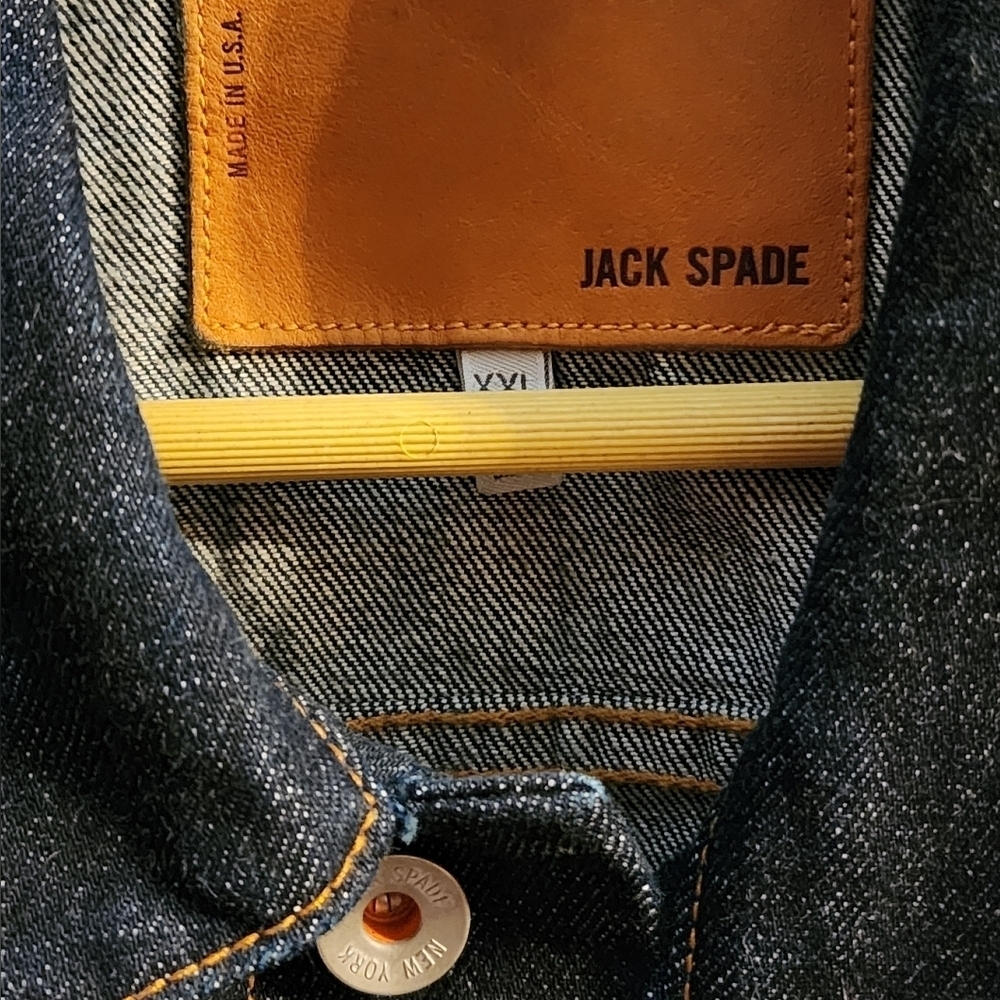 JACK SPADE STENSON RAW RIGID INDIGO BLUE SELVEDGE DENIM JACKET MADE IN USA $450+ - Picture 10 of 11